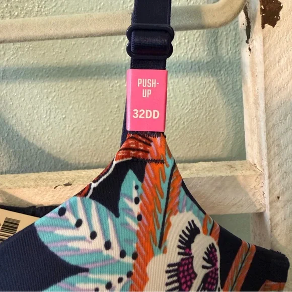 NWT Pink By Victoria's Secret Wear Everywhere Bra Push Up 32DD Tropical Botanic - Picture 2 of 8